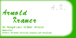 arnold kramer business card